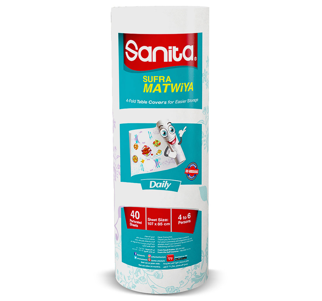 Sanita Table Covers Sufra Matwiya Daily Size 107 x 85cm 40pcs
