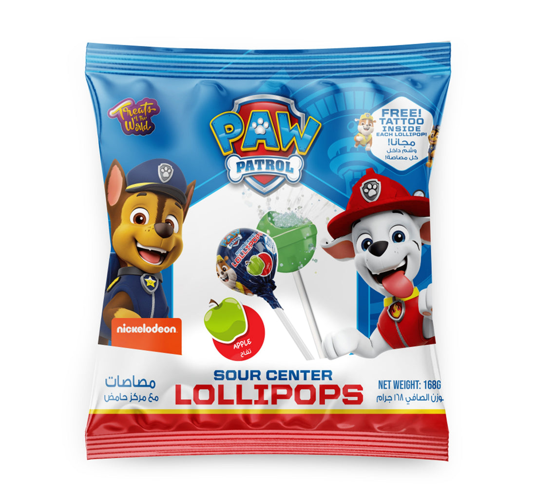 Paw Patrol Sour Center Apple Lollipops 168 g