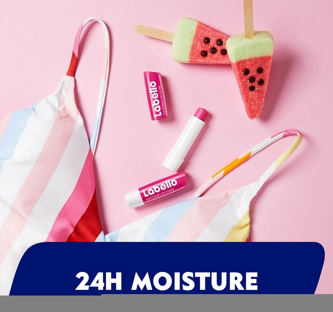 Labello Lip Balm Watermelon Shine 24H Melt-In Moisture with Shea Butter and Natural Oils 4.8 g