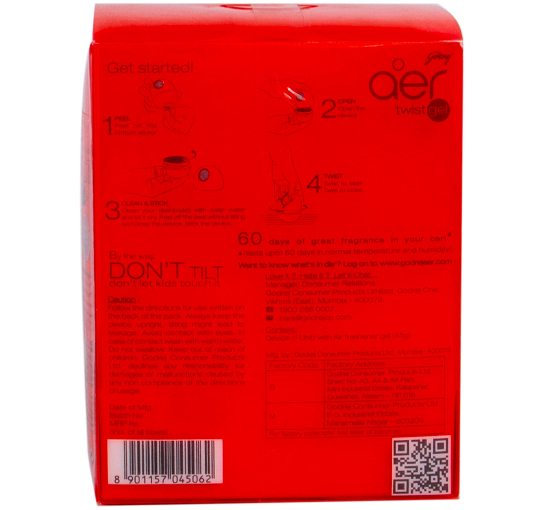 Aer Twist Gel Car Fragrance Petal Crush Pink 45 g