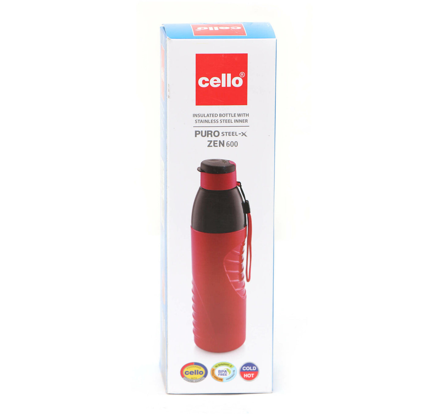 Cello Water Bottle Stainless Steel Zen 600ml
