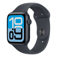 ساعة Apple Watch SE 3 الذكية بنظام تحديد المواقع العالمي (GPS) وشبكة خلوية، هيكل من الألومنيوم باللون الليلي مقاس 44 مم مع سوار رياضي باللون الليلي (صغير/متوسط)، MEPH4AF/A