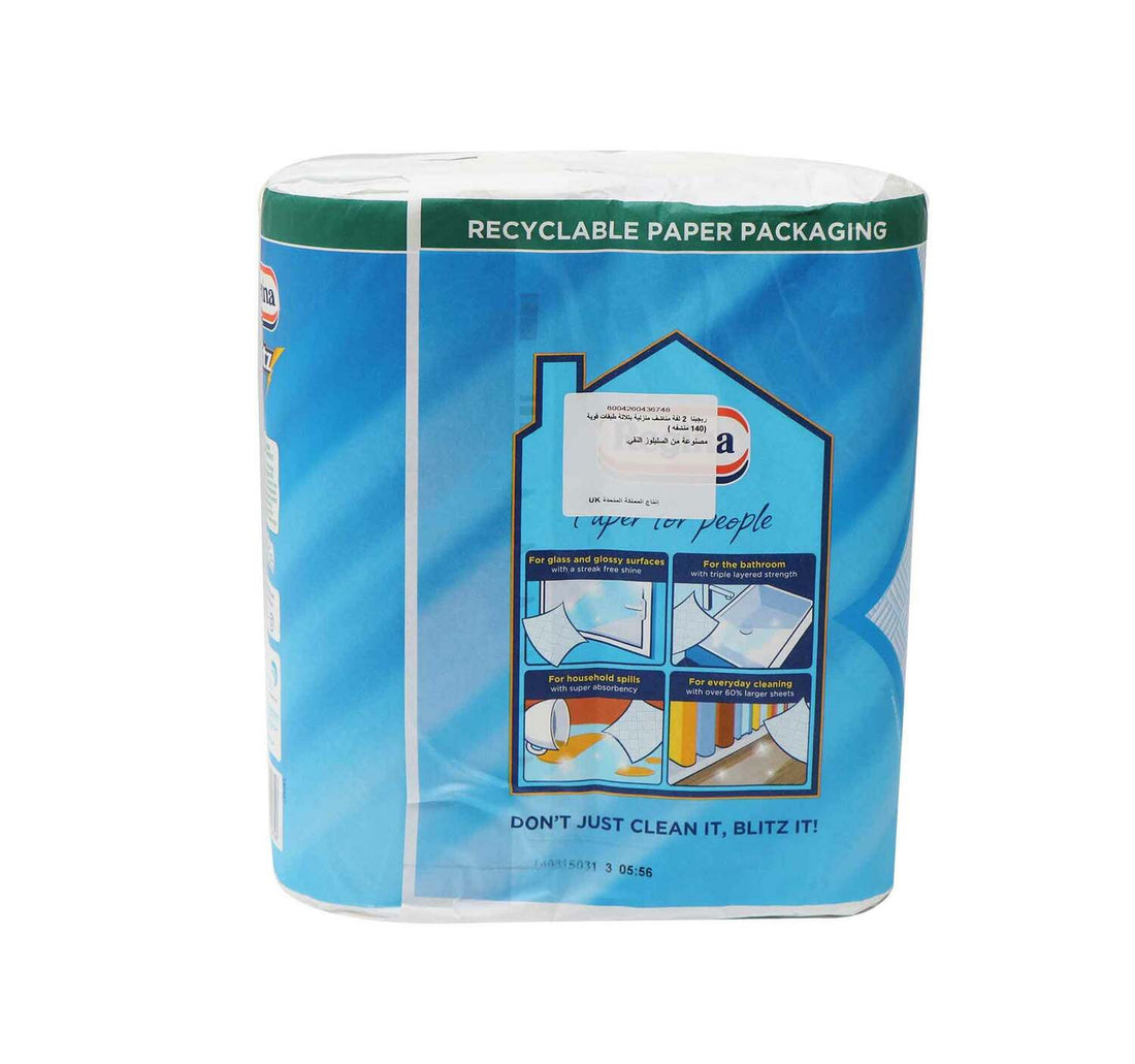 Regina Blitz House Hold Towel 3ply 2 x 70 Sheets