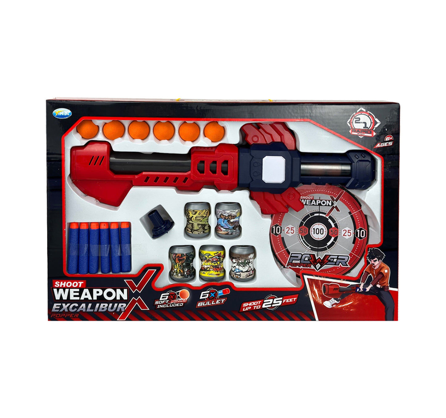 Skid Fusion 2 In 1 Shooting Gun 686B-1 Assorted Colors