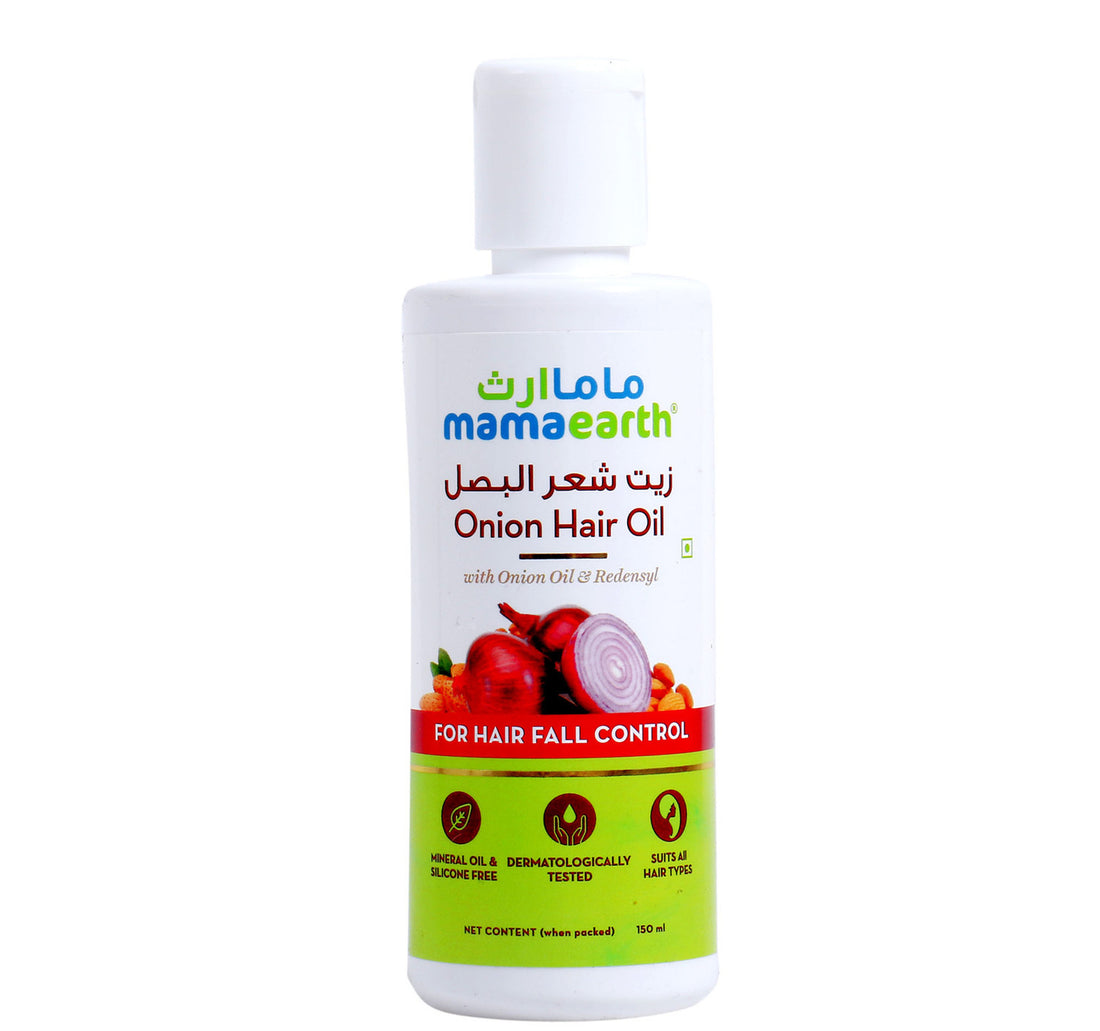 زيت ماما إيرث للشعر بالبصل لإعادة نمو الشعر والتحكم في تساقط الشعر مع ريدينسيل 150 مل
