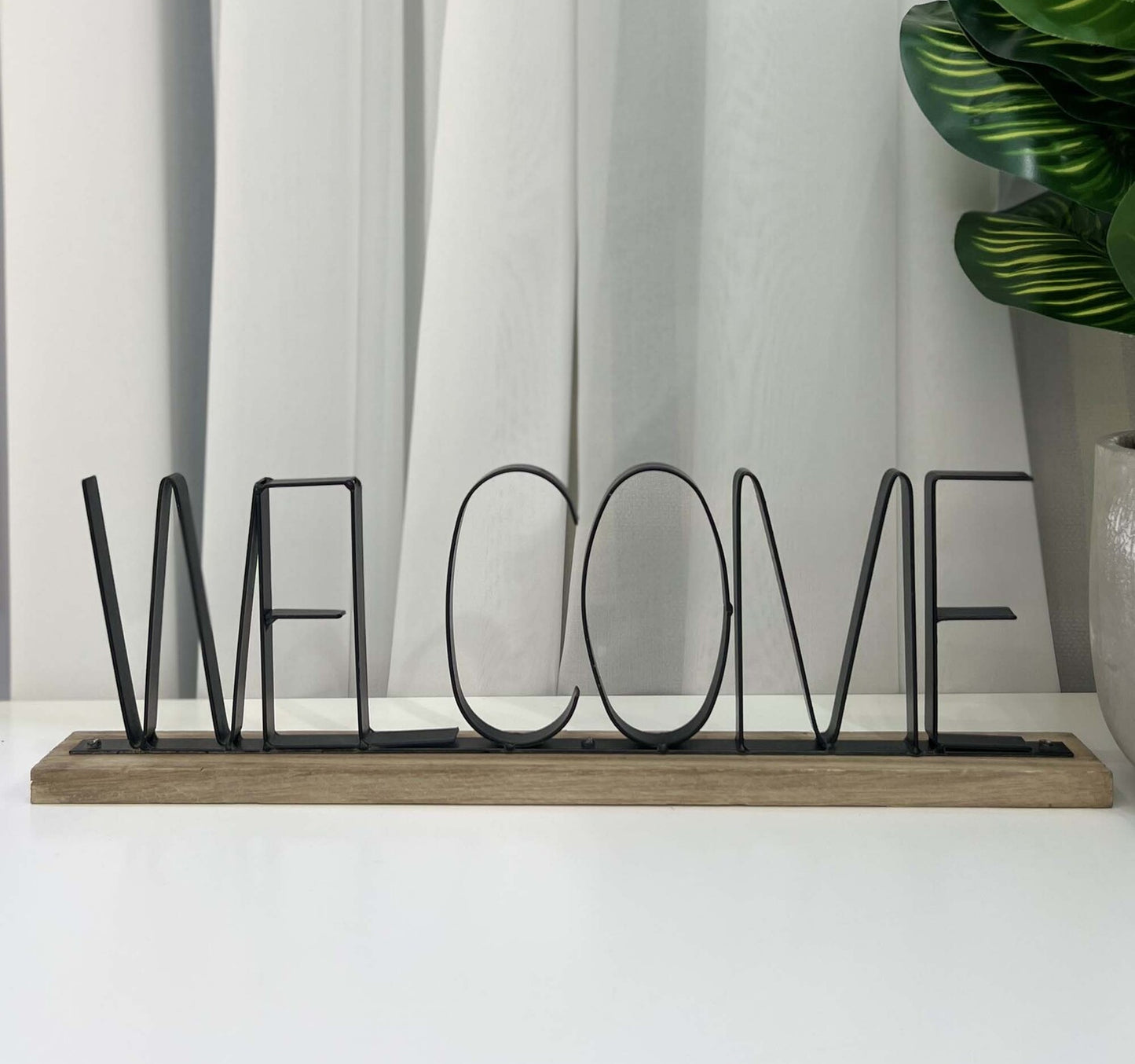 Maple Leaf Welcome Metal Cutout Word Art Tabletop Decor, 40 x 4 x 11.5 cm, HT74948