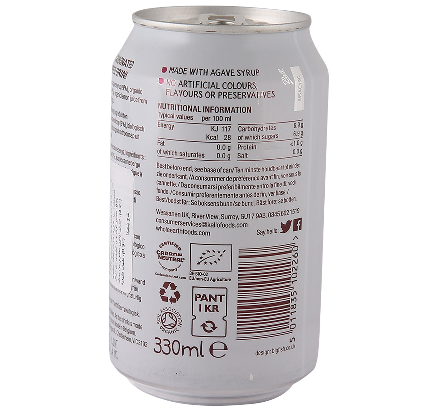 Whole Earth Organic Sparkling Cranberry Juice 330 ml