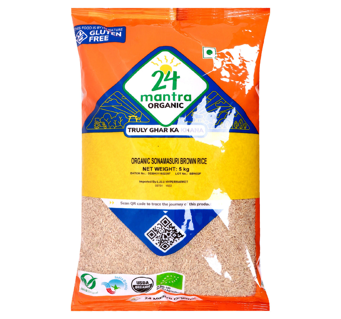 24 Mantra Organic Sonamasuri Brown Rice 5 kg