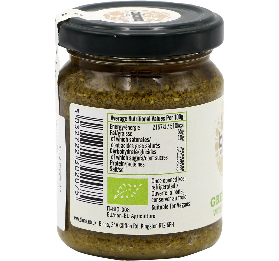 Biona Organic Green Pesto with Pine Kernels 120 g