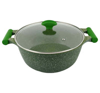 Prestige Essentials Granite Non-Stick Cast Aluminium Casserole with Lid, 26 cm, Green, PR81110
