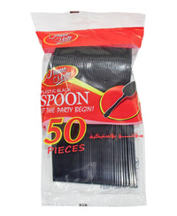 Home Mate Plastic Black Spoon HP3 50pcs
