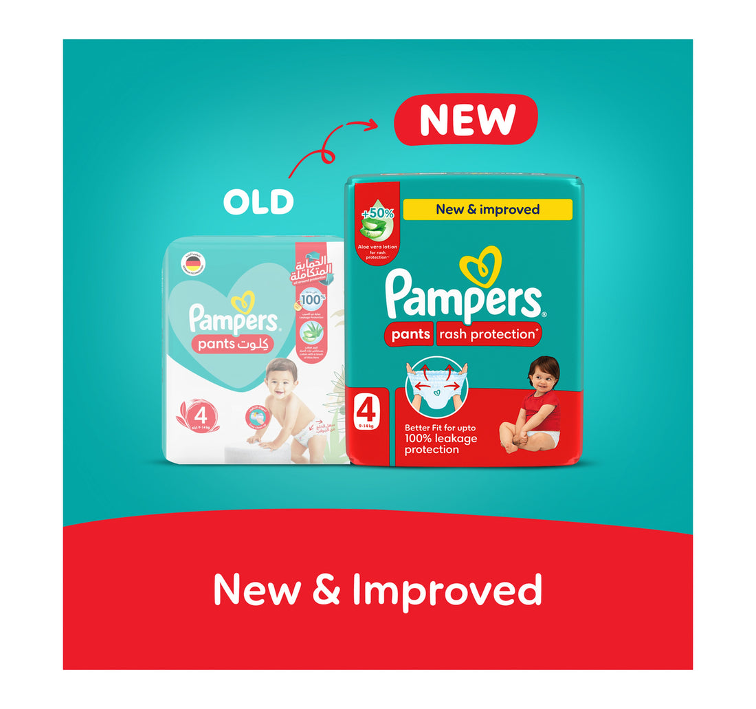Pampers Rash Protection Pants Diapers, Size 4, 9-14kg, Giant Pack, 68 pcs