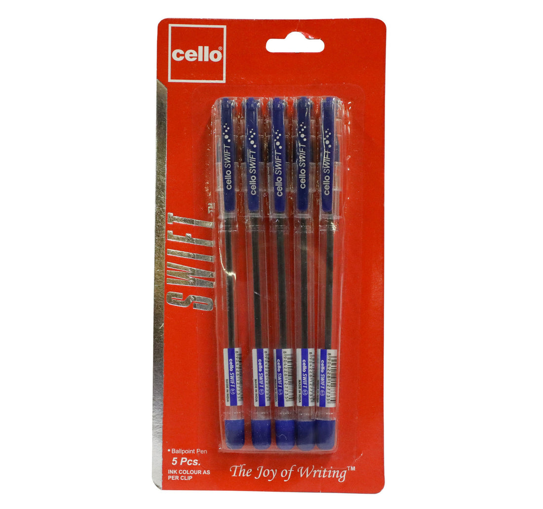 Cello Ball Point Pen Swift Blue 0.7mm 5pcs