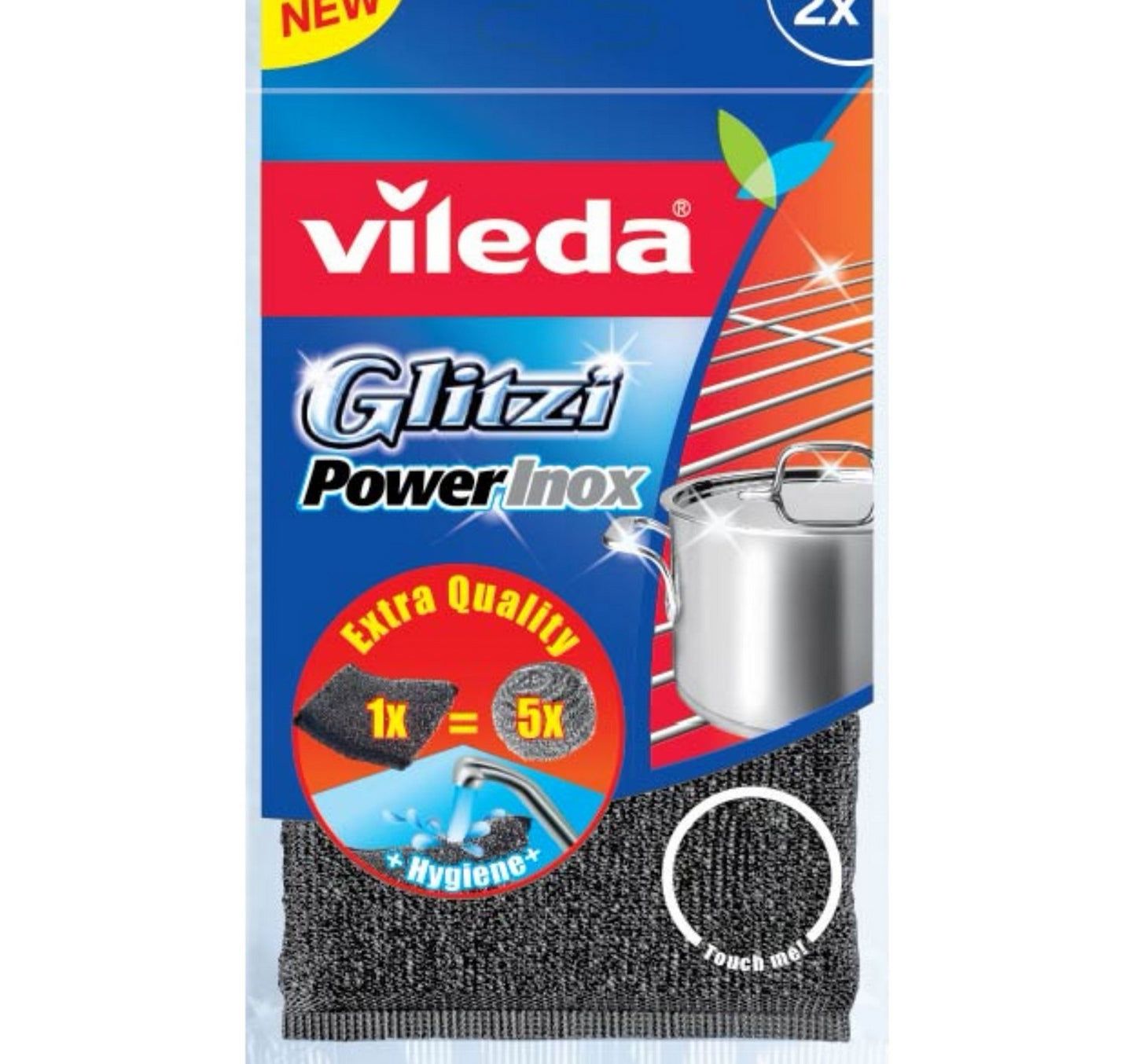 Vileda Glitzi Power Dish Washing Metallic Scourer 2 pcs