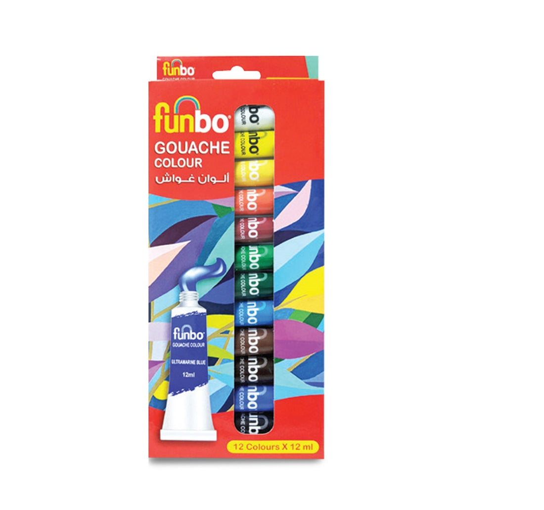 Funbo Gouache Paint 12's 12ml Tube GOU1212