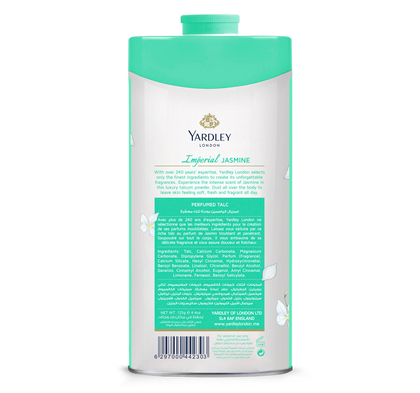 Yardley Perfumed Talc Imperial Jasmine 125 g