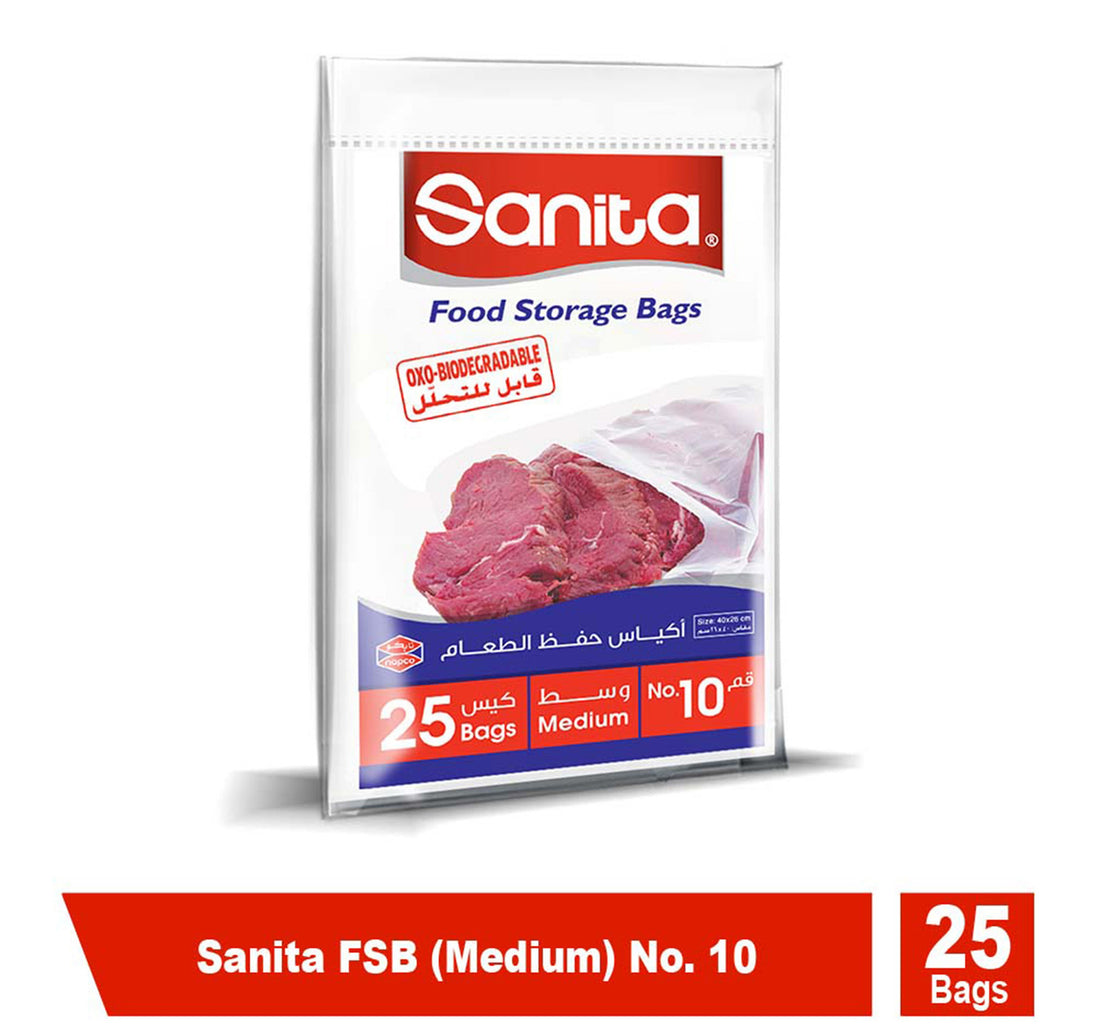 Sanita Food Storage Bags Medium No. 10 Size 40 x 26cm 25 pcs