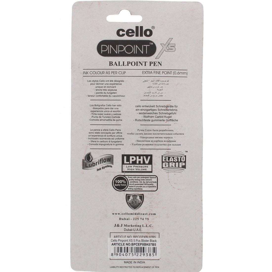 Cello Ball Pen Pinpoint XS Black 5's