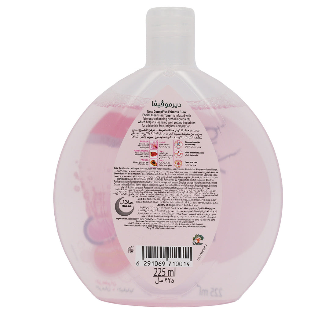 Dabur Dermoviva Saffron Pomegranate Papaya Facial Cleansing Toner 225 ml