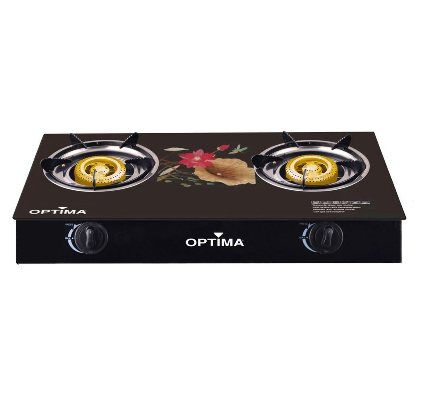 Optima Glass Top Gas Stove GGB200 2 Burner