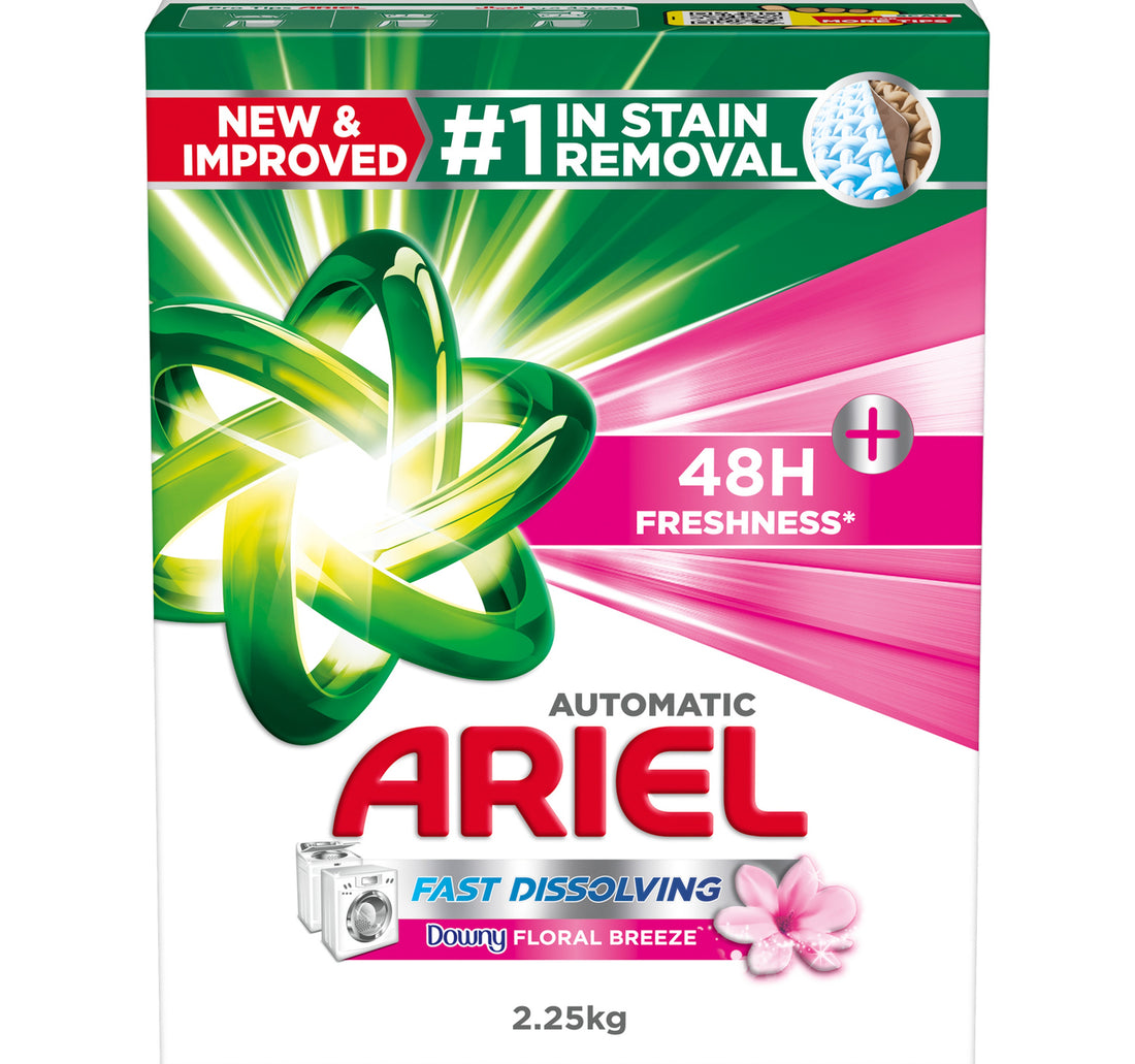 مسحوق غسيل اريال داوني فريش للغسالات الأوتوماتيكية رقم 1 في إزالة البقع مع انتعاش يدوم 48 ساعة 2.25 كجم