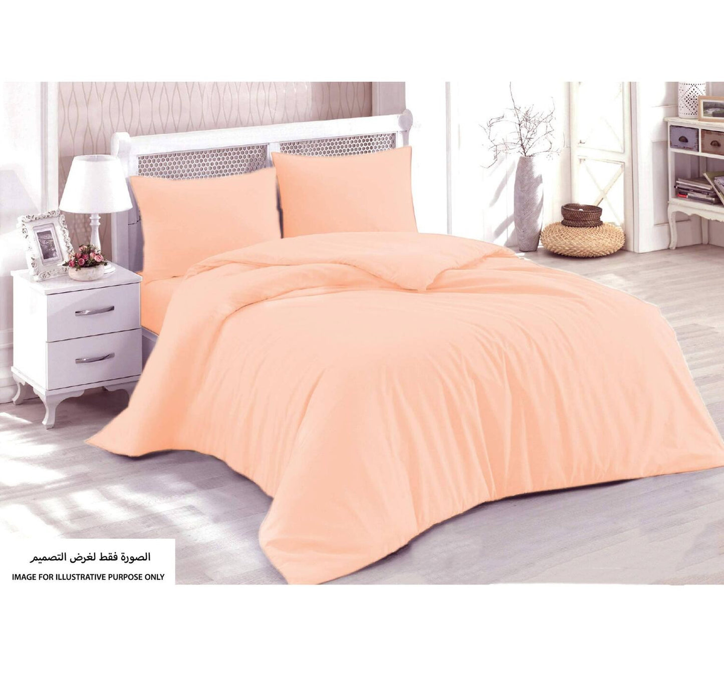 Homewell Bed Sheet Single 2 pc Set Peach