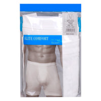 بوكسر رجالي قطني مريح من Elite Comfort، مقاس 2XL، 3 قطع، أبيض، ELXUSW