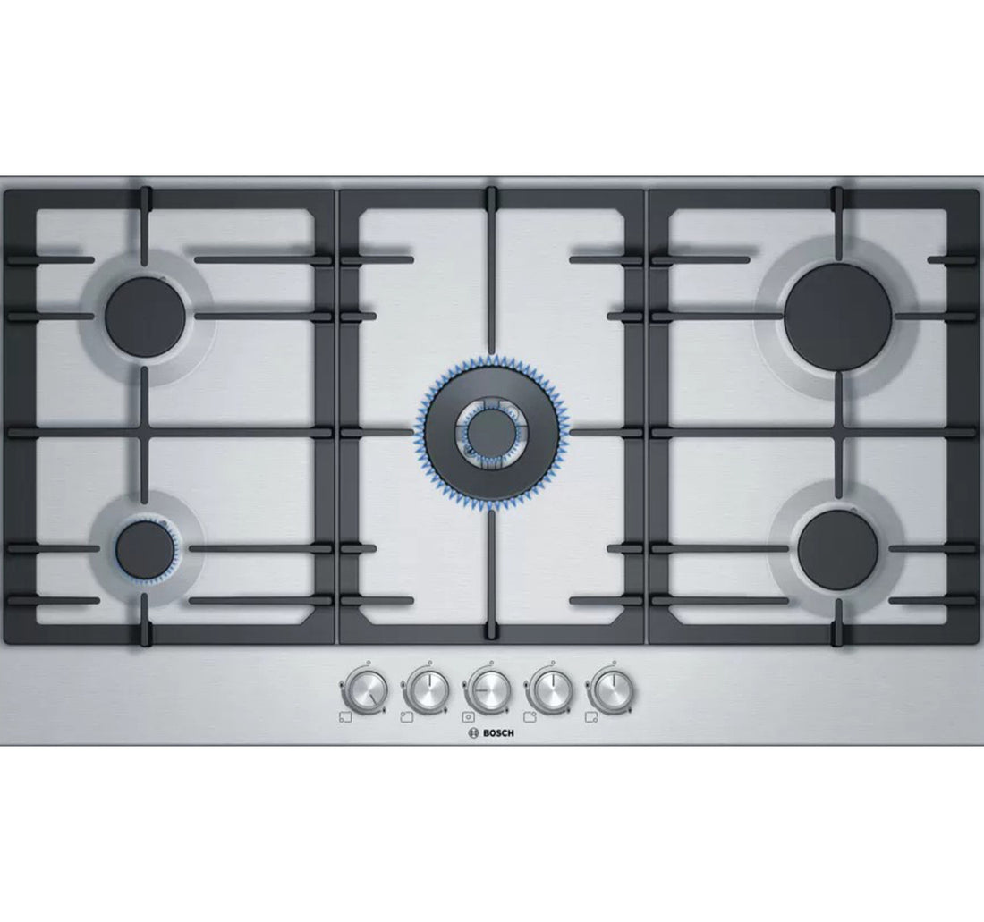 Bosch Series 6 Gas Hob 90 cm, Stainless Steel, PCQ9B5O90M