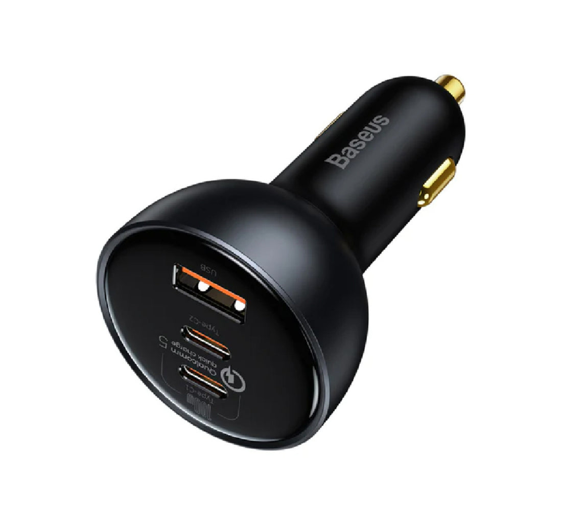 Baseus 3 Port Car Charger, 160 W, Black, ZX160CX