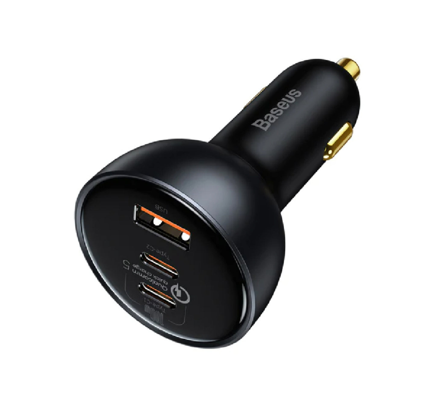 Baseus 3 Port Car Charger, 160 W, Black, ZX160CX