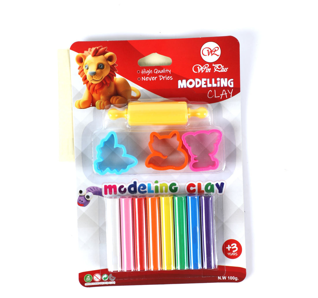 Win Plus Modelling Clay Stick Set, 12 pcs, Assorted, B1008+3MR