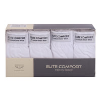 ملابس داخلية رجالية من القطن الممشط المريح من Elite Comfort، مقاس كبير، 4 قطع، أبيض