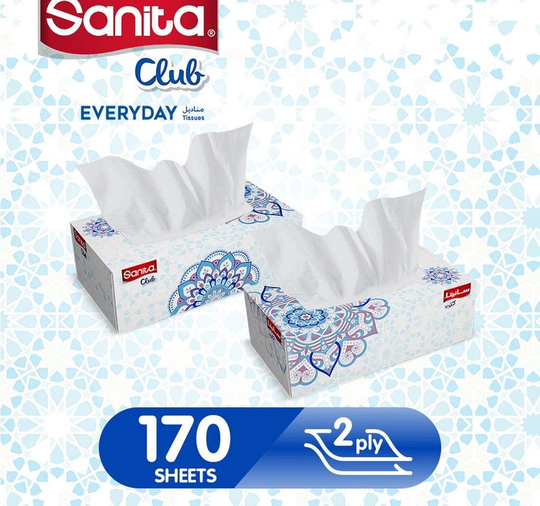 Sanita Club Facial Tissue 2ply 5 x 170 Sheets