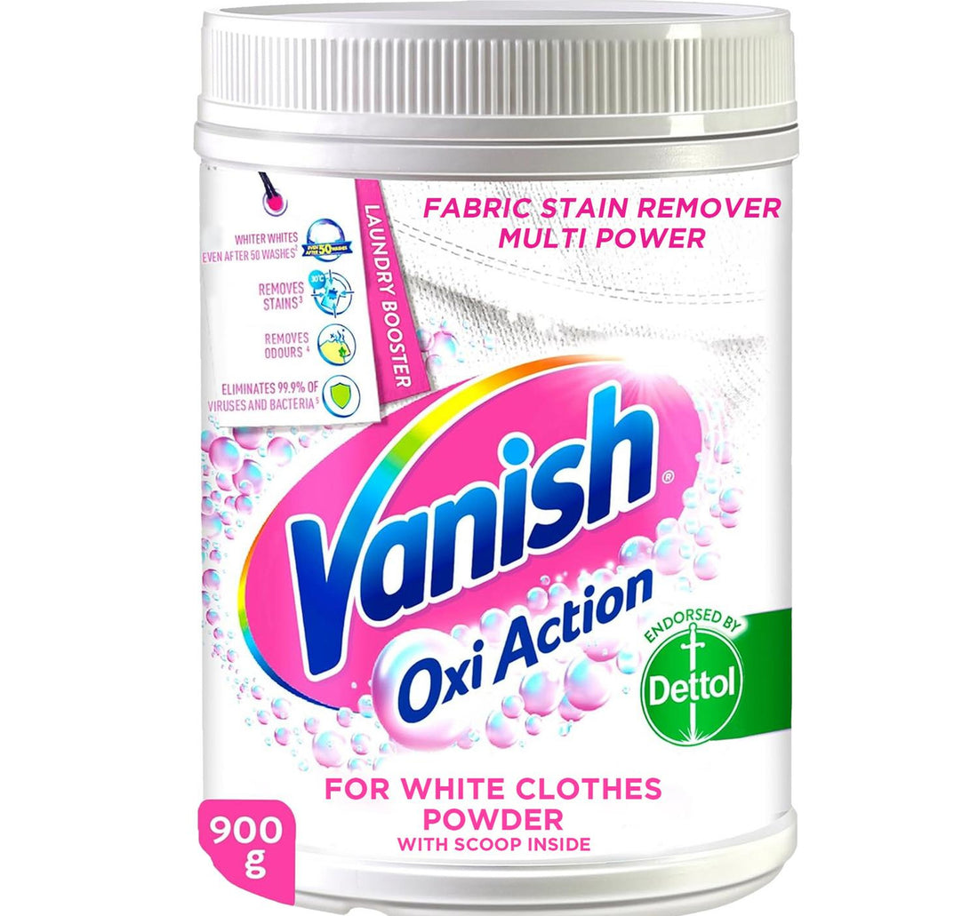 Vanish Oxi Action Stain Remover Powder White Clothes 900 g