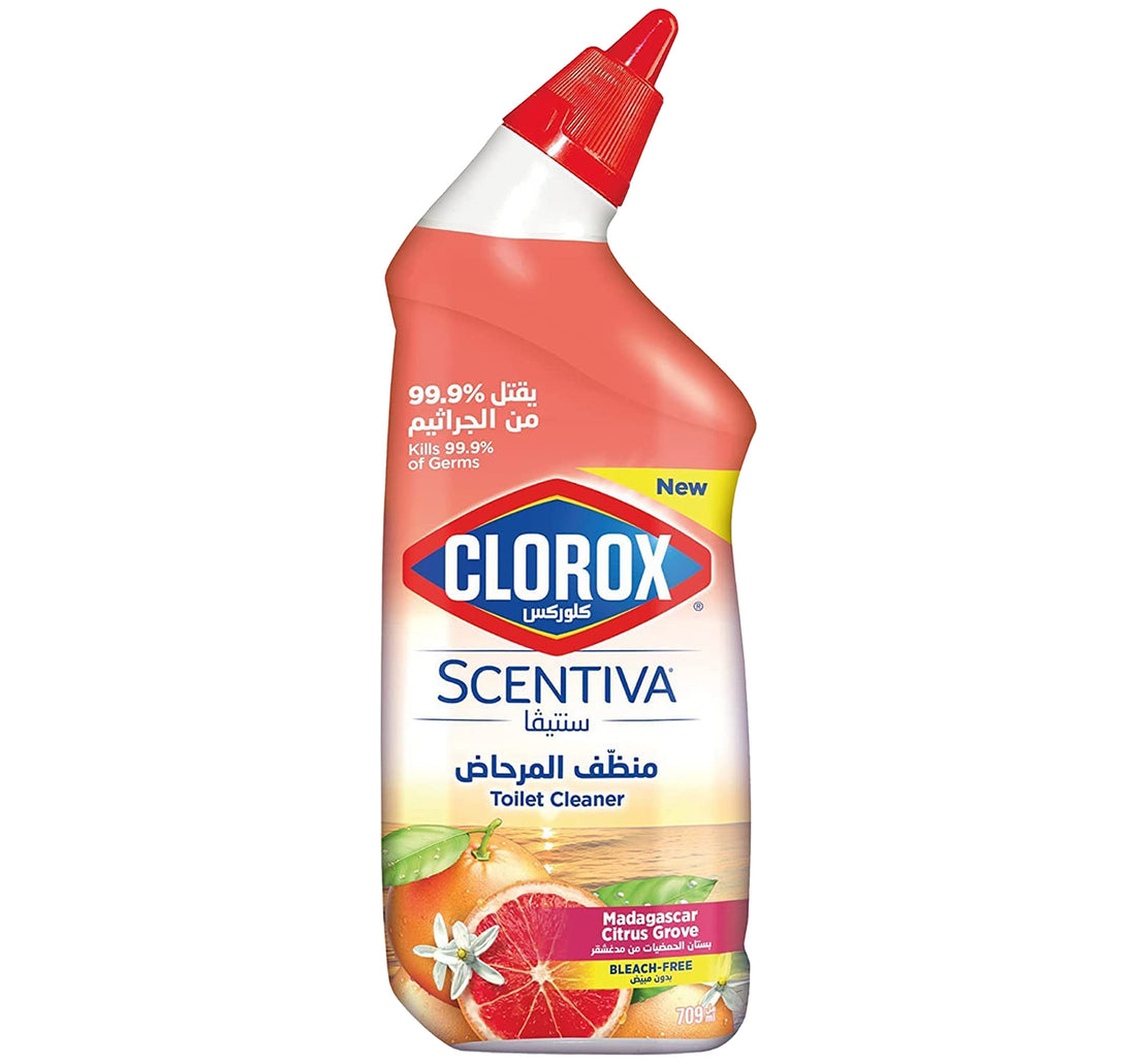 منظف المرحاض كلوركس سينتيفا برائحة الحمضيات من مدغشقر، خالي من المبيضات، 709 مل