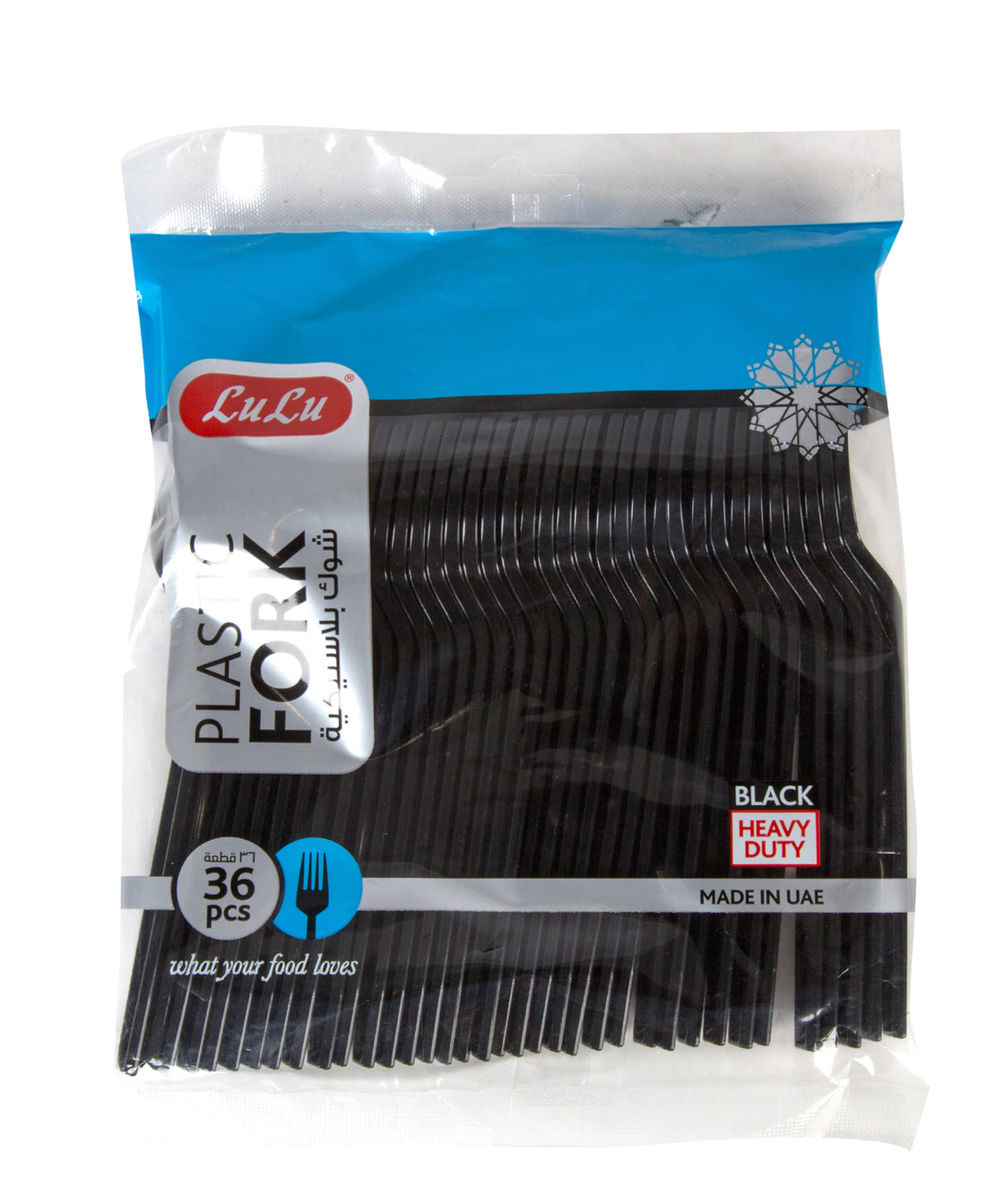LuLu Plastic Fork Black 36 pcs
