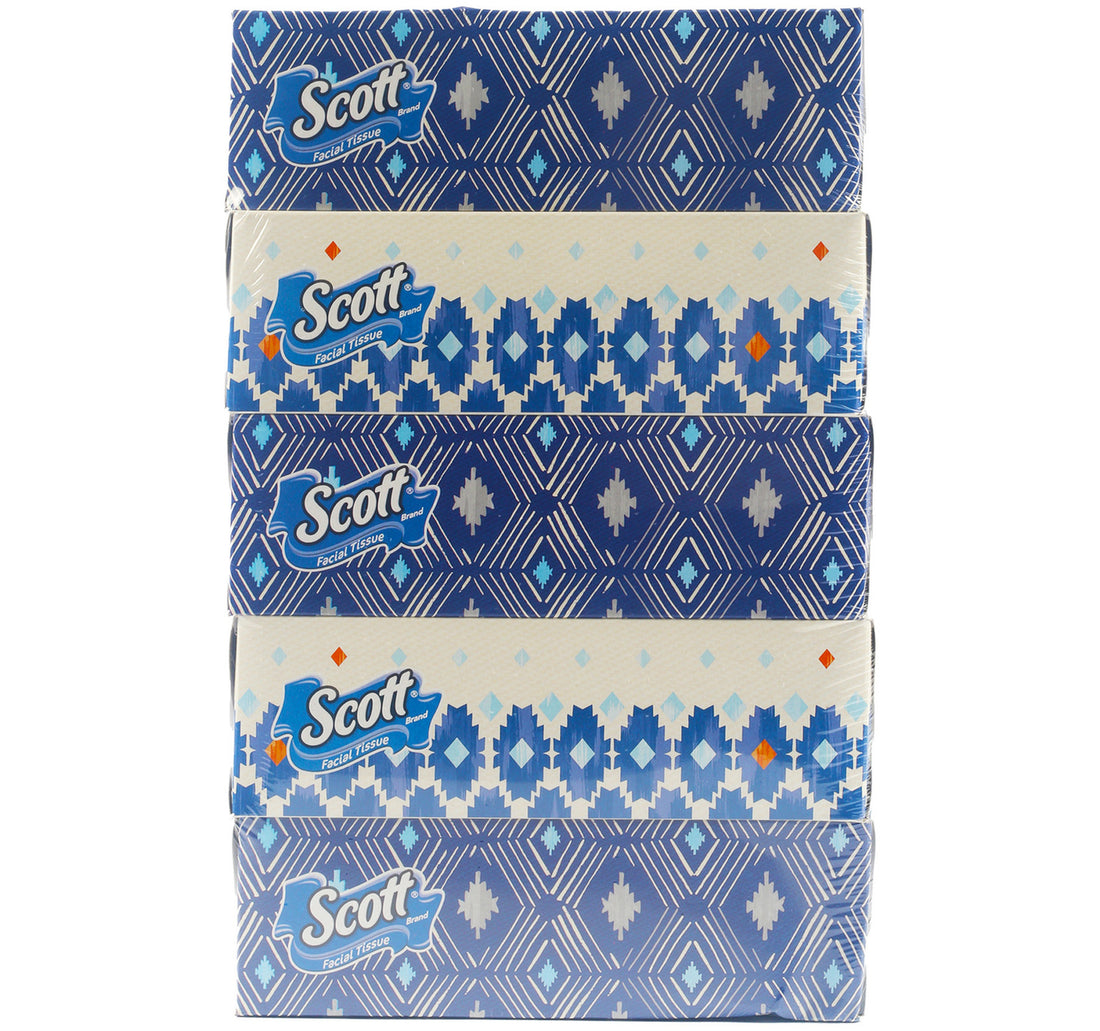 Scott Plus Facial Tissue 2 ply Value Pack 5 x 120 Sheets