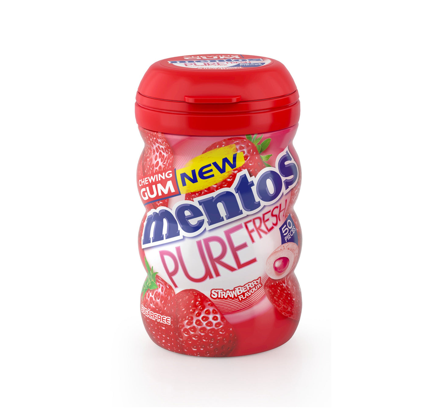 Mentos Pure Fresh Sugar Free Strawberry Flavour Chewing Gum 50 pcs