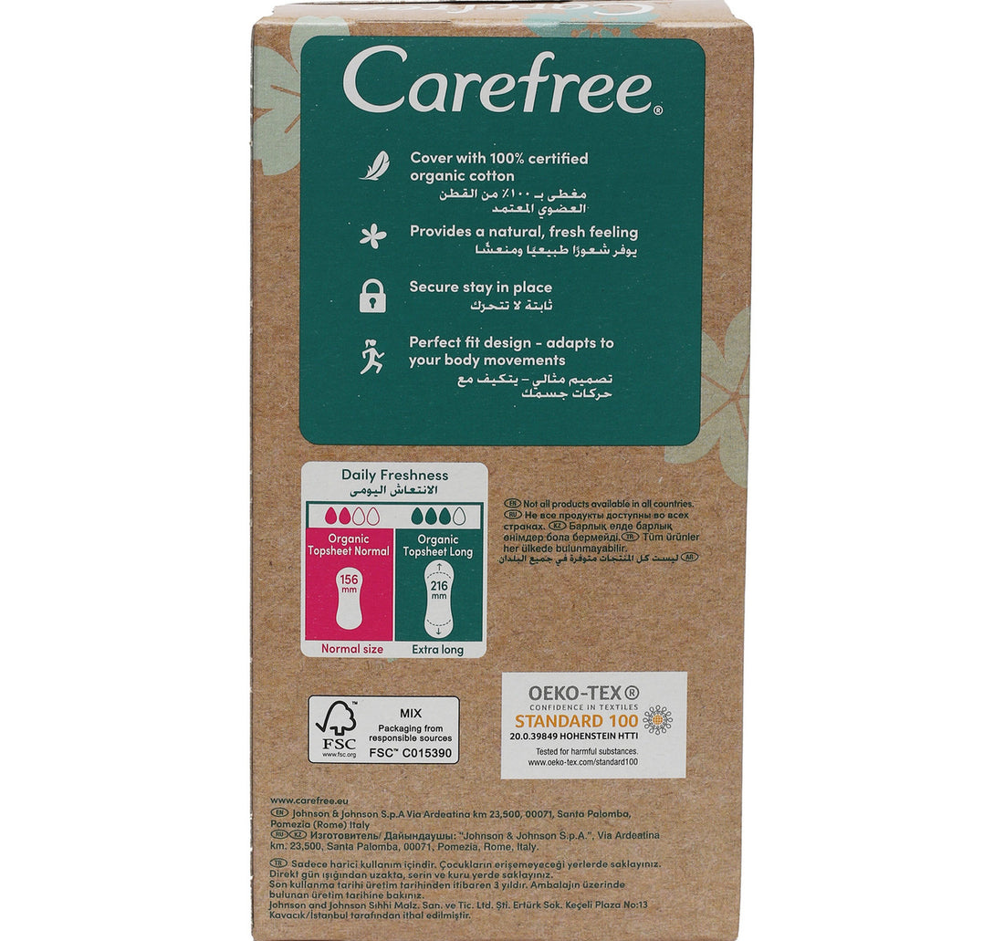 Carefree Organic Cotton Topsheet Normal Pantyliners 30pcs