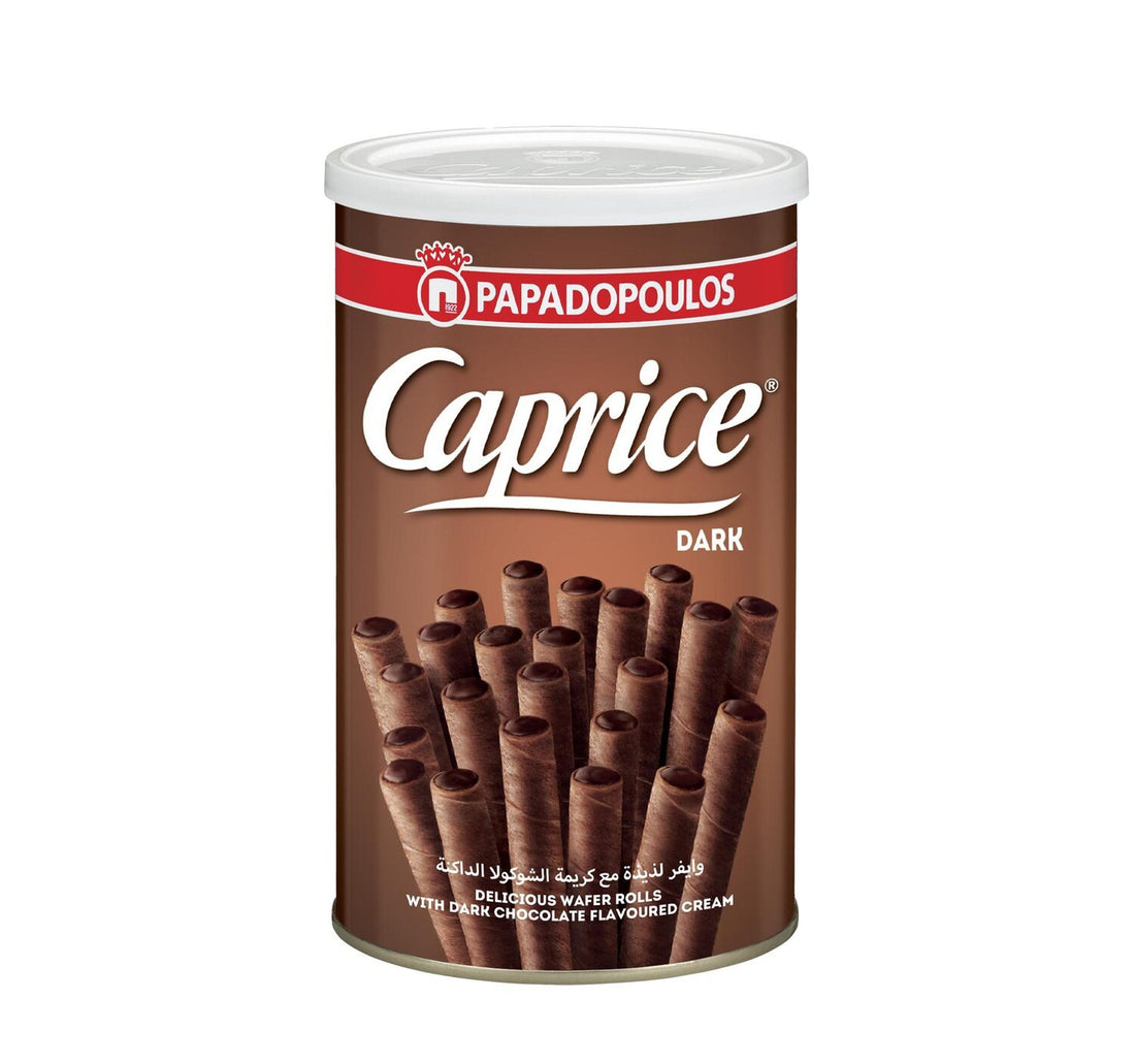 Papadopoulos Caprice Wafer Rolls Dark Chocolate Flavoured Cream 115 g Lulu Hypermarket