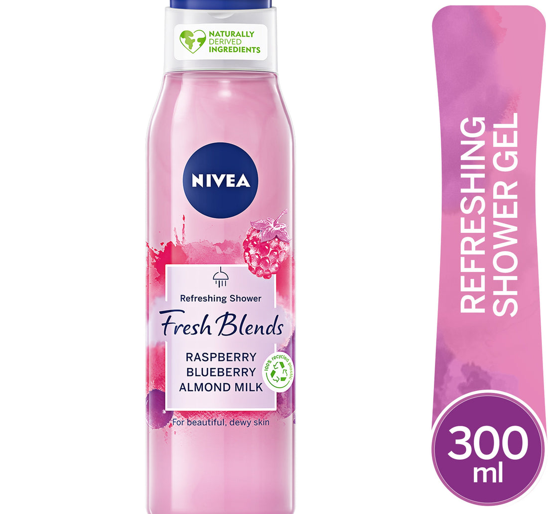 Nivea Fresh Blends Refreshing Shower Gel Raspberry Blueberry Almond Milk 300 ml
