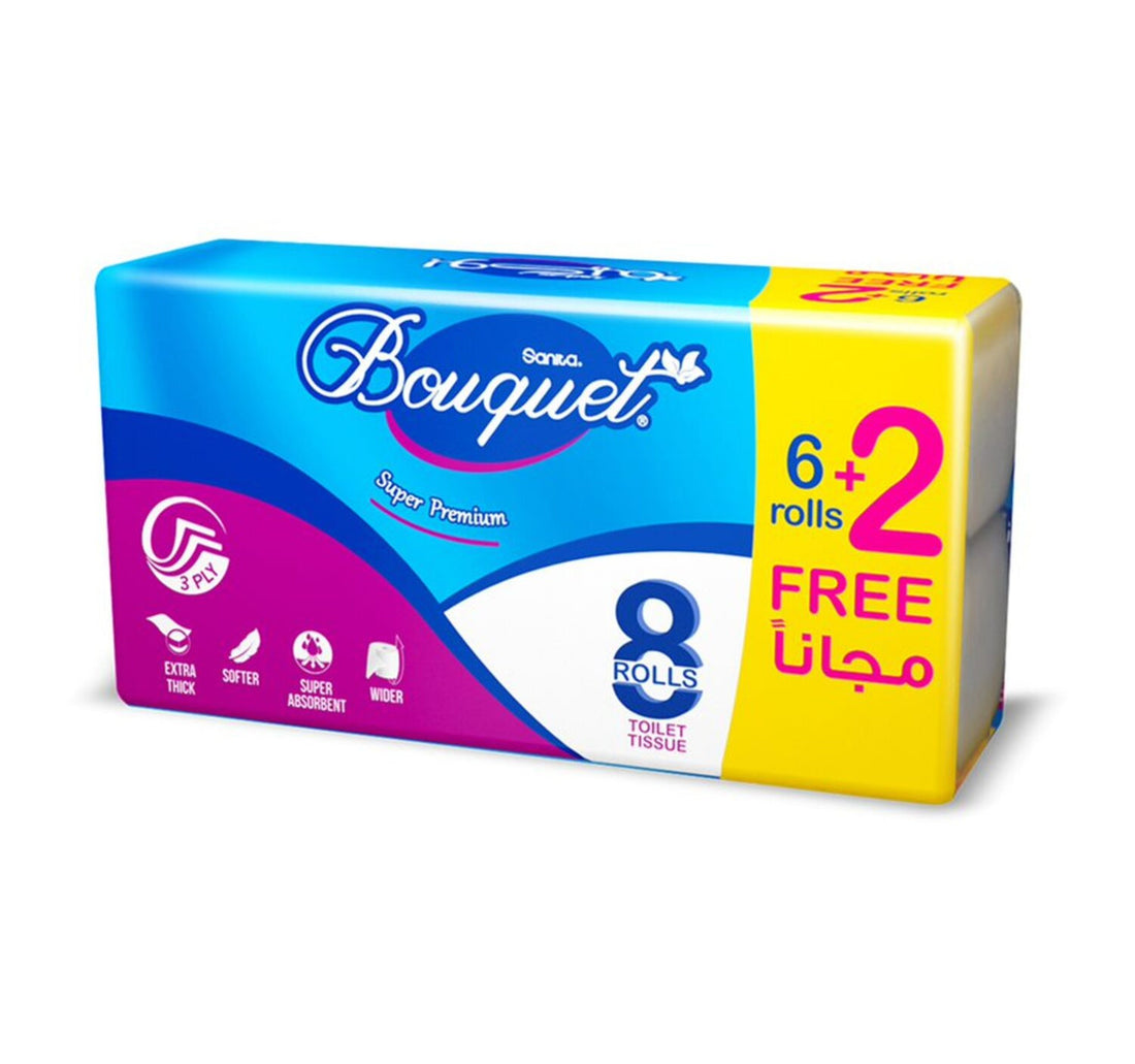 Sanita Bouquet Toilet Tissue 3ply 8 Rolls