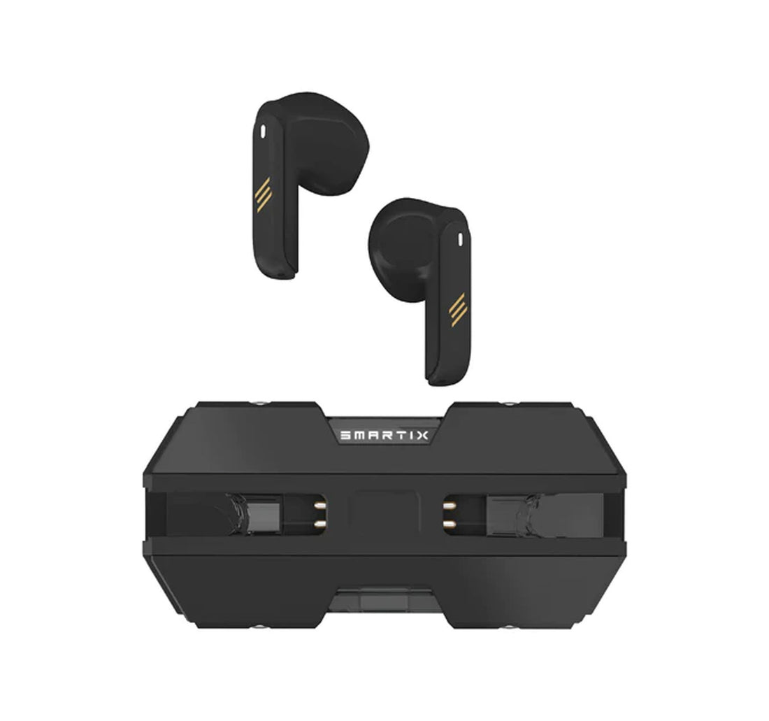 سماعات أذن لاسلكية للألعاب Smartix Premium (G-Buds)، أسود/فضي، SGMT1