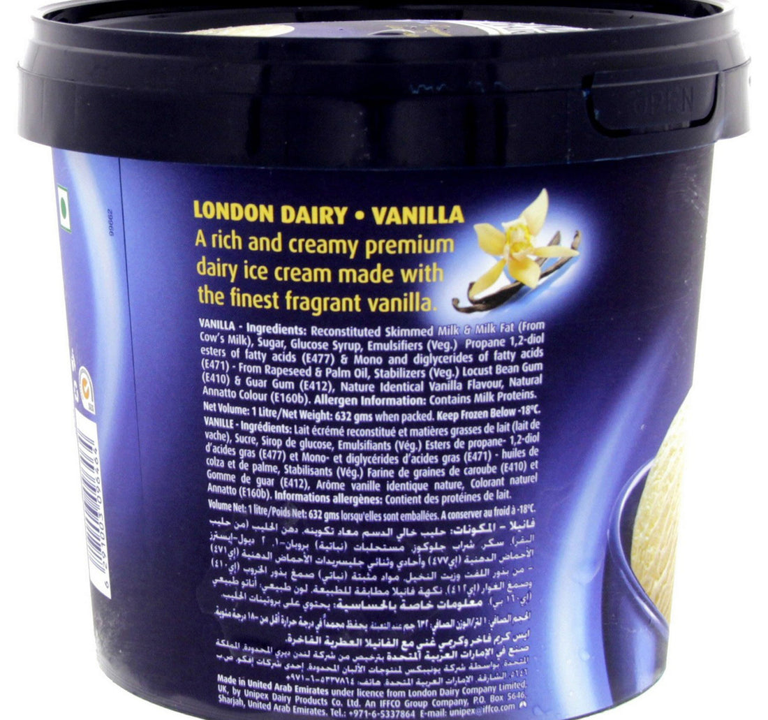 London Dairy Vanilla Ice Cream 1 Litre