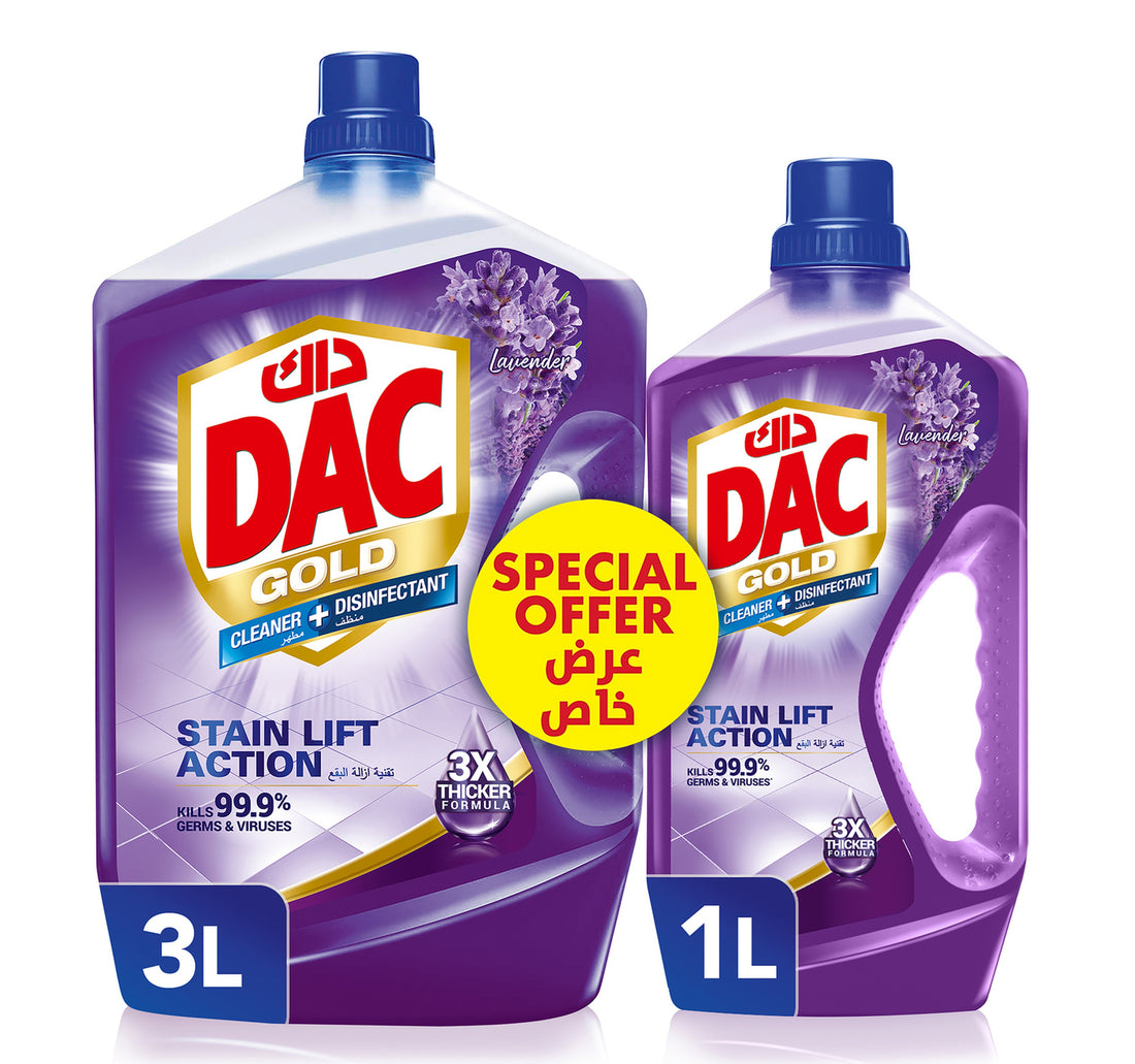 Dac Gold Lavender Multi Purpose Disinfectant 3 Litres + 1 Litre