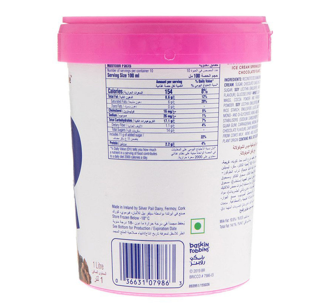 Baskin Robbins Chocolate Mousse Royale Ice Cream 1 Litre