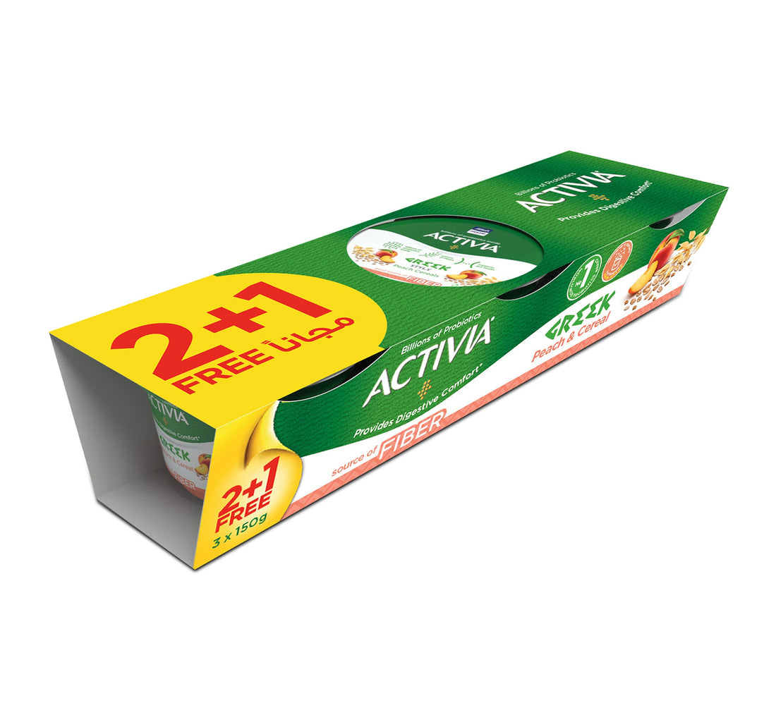 Activia Greek Peach & Cereal Dessert Value Pack 3 x 150 g