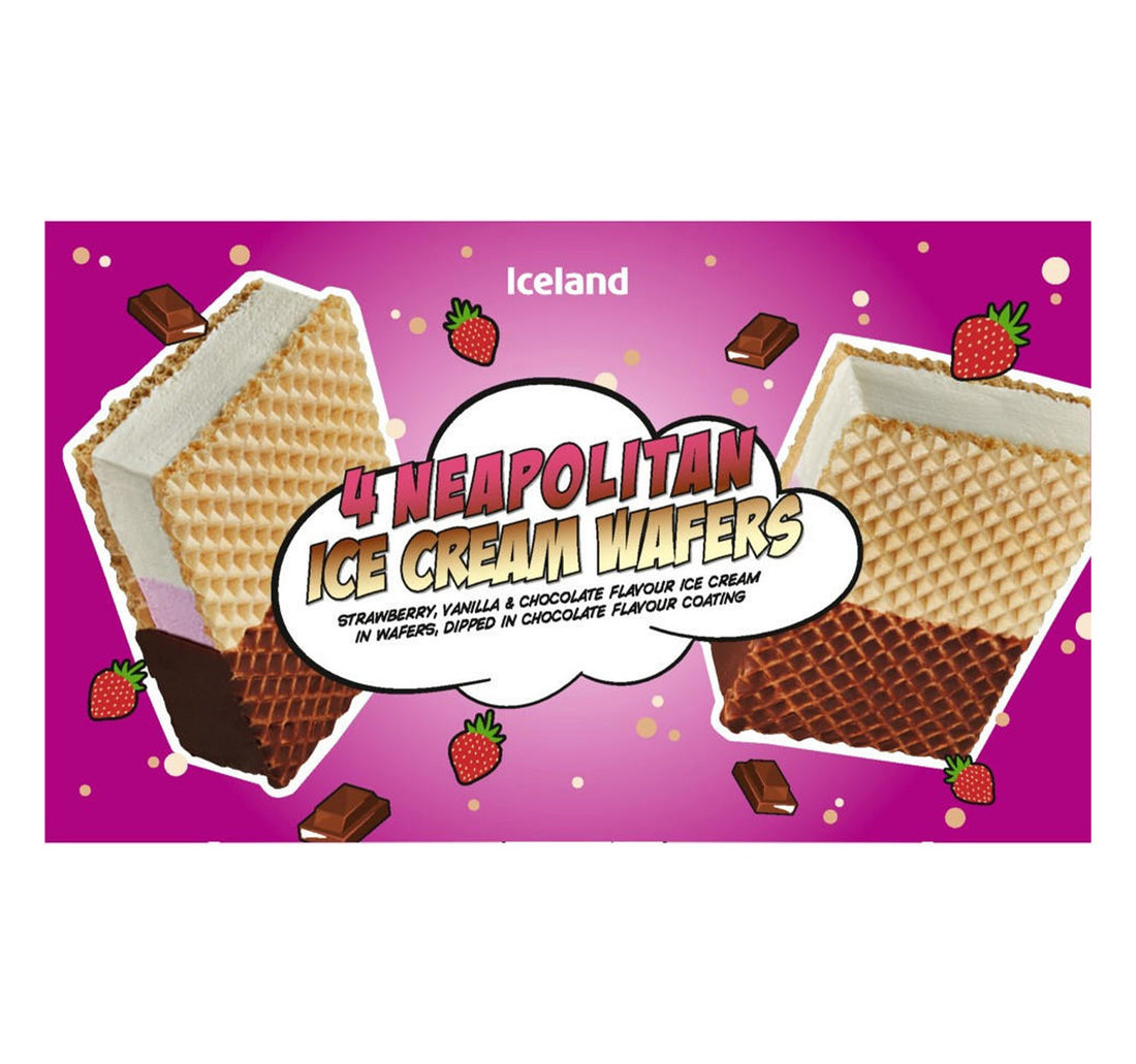 Iceland Neapolitan Ice Cream Wafers 4 x 55 g