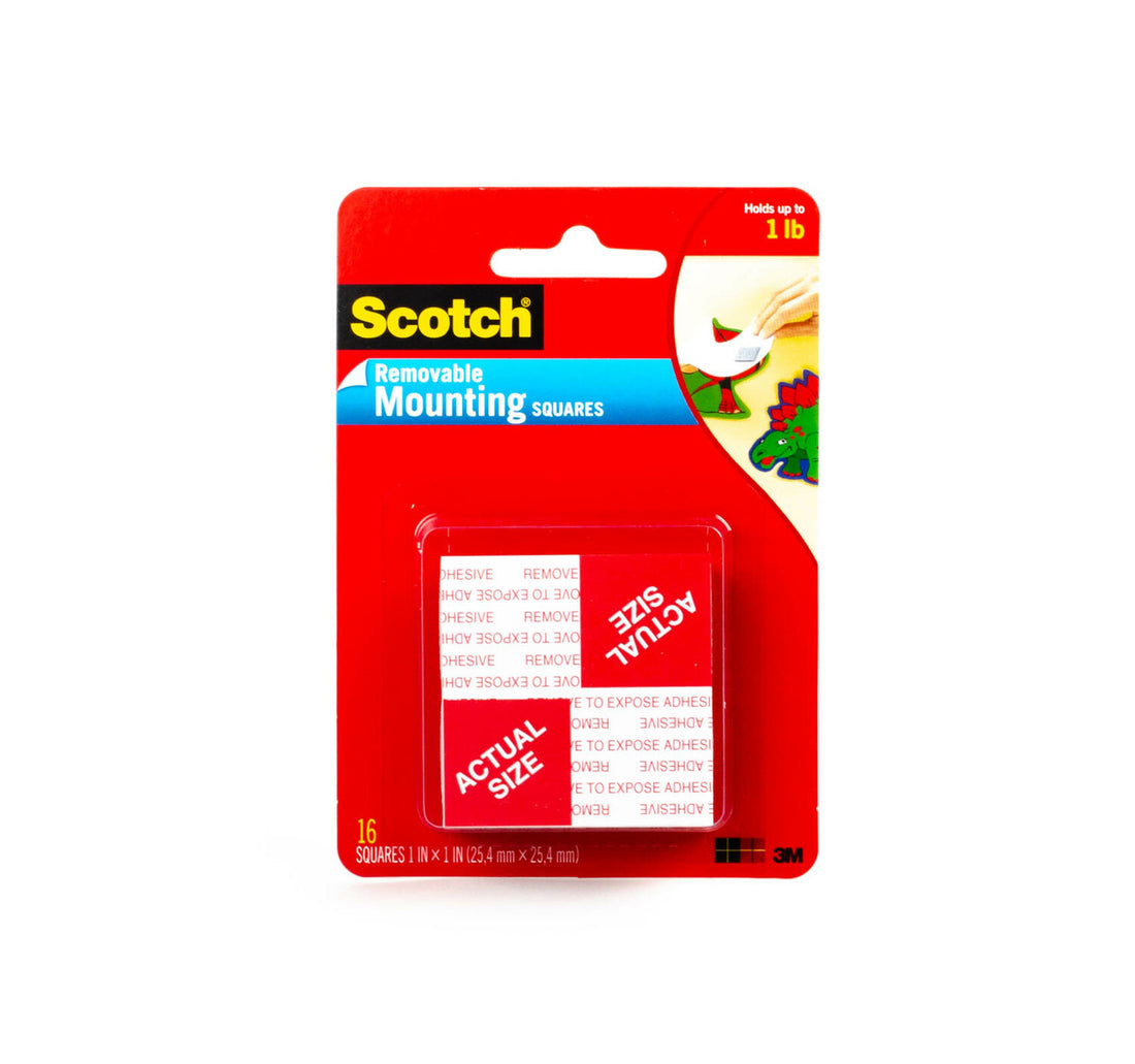 3M Scotch Removable Mounting Squares 16Pcs