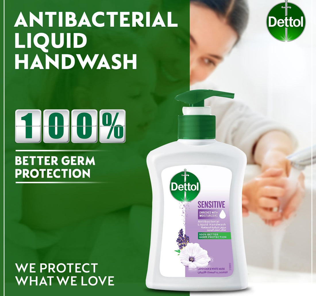 Dettol Sensitive Liquid Handwash Pump Lavender & White Musk Scent 200 ml